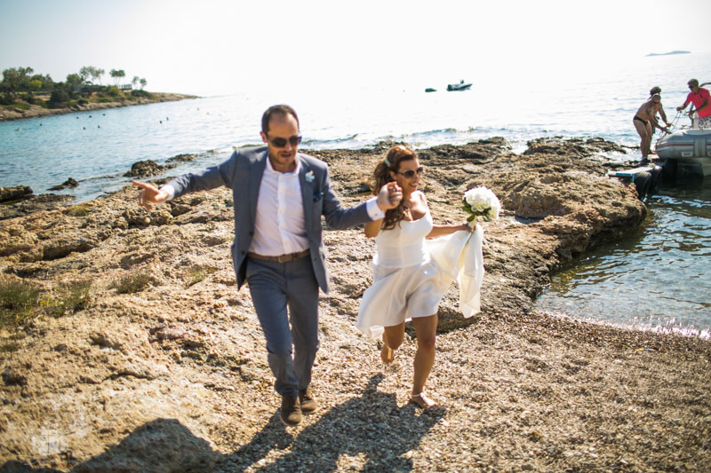 beach wedding party in Athens Greece